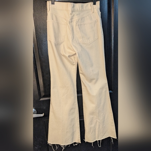 Express 0R Mid-Rise Flare Jeans Creme - Picture 2 of 4